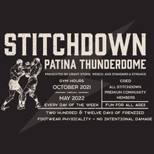 Load image into Gallery viewer, Limited Edition Stitchdown x Dehen Patina Thunderdome Short Sleeve Tee—Black
