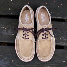 Load image into Gallery viewer, PRE-ORDER: Russell Moccasin x Stitchdown Fishing Oxford—Tan Laramie Suede ($650 Total—$325 Deposit To Pre-Order)
