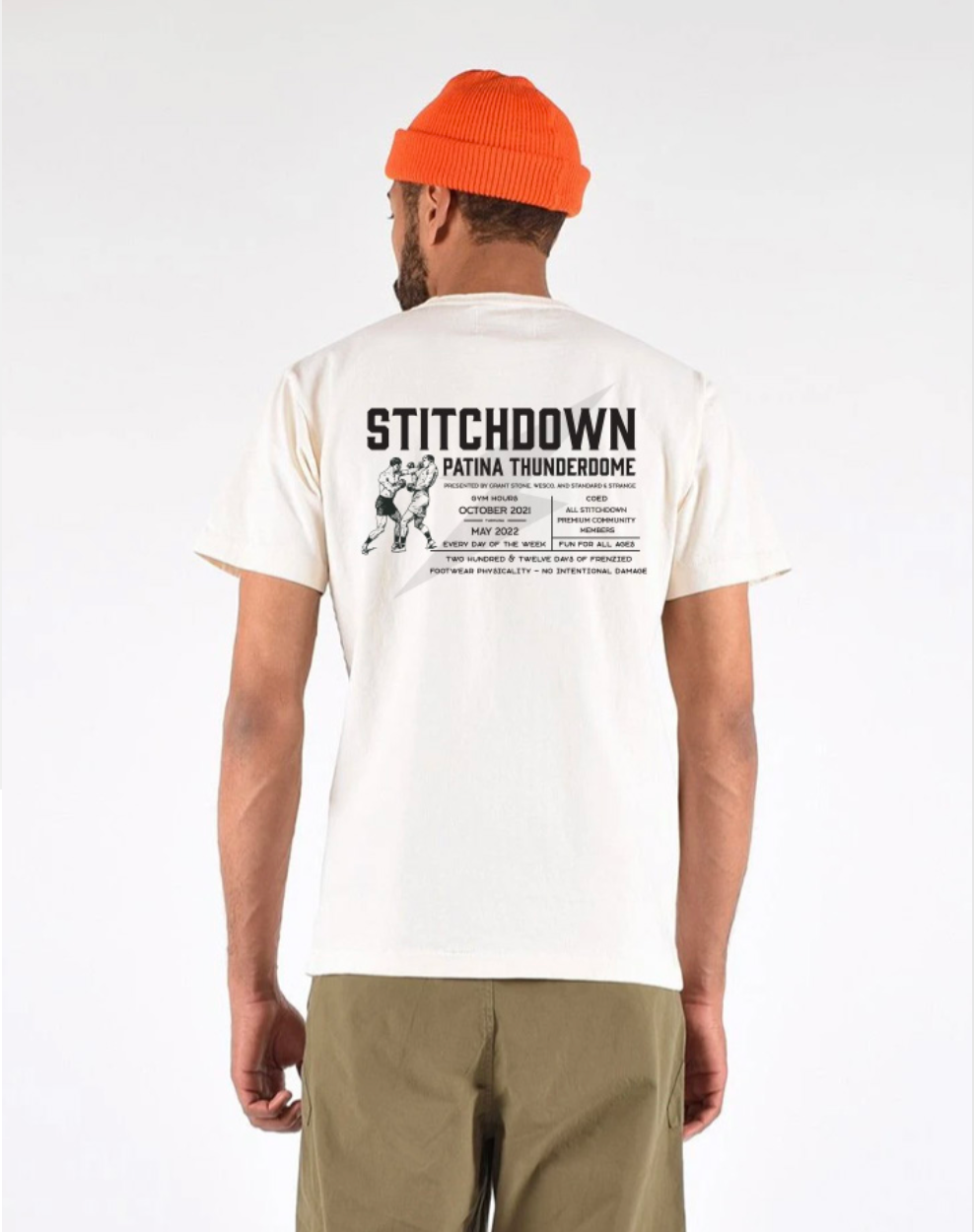 Stitchdown x Dehen Patina Thunderdome Short Sleeve Tee—Natural SOLD OUT