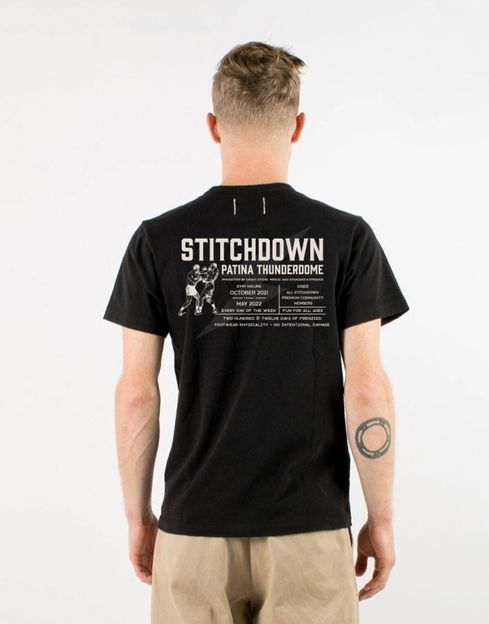 Limited Edition Stitchdown x Dehen Patina Thunderdome Short Sleeve Tee—Black